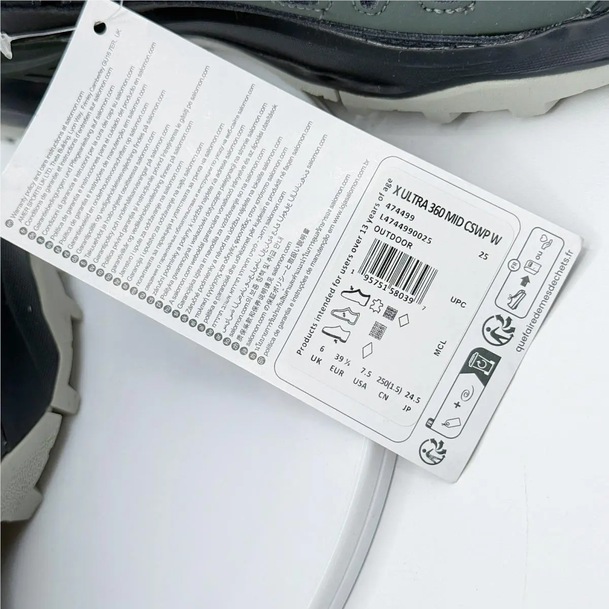 Salomon shoes - Salomon X Ultra 360 Mid - L4744990025 - Gray (UPC: 0195751580397) 7
