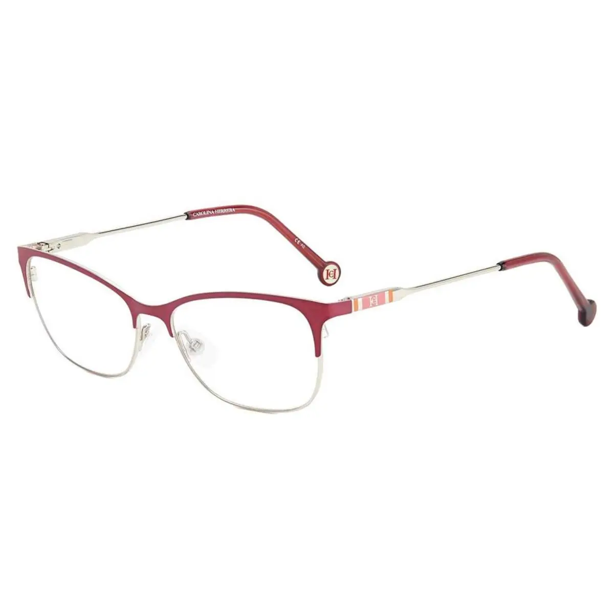 Carolina Herrera Women`s Cherry Cat Eye Browline Eyeglasses - CH0074 0YEP 53