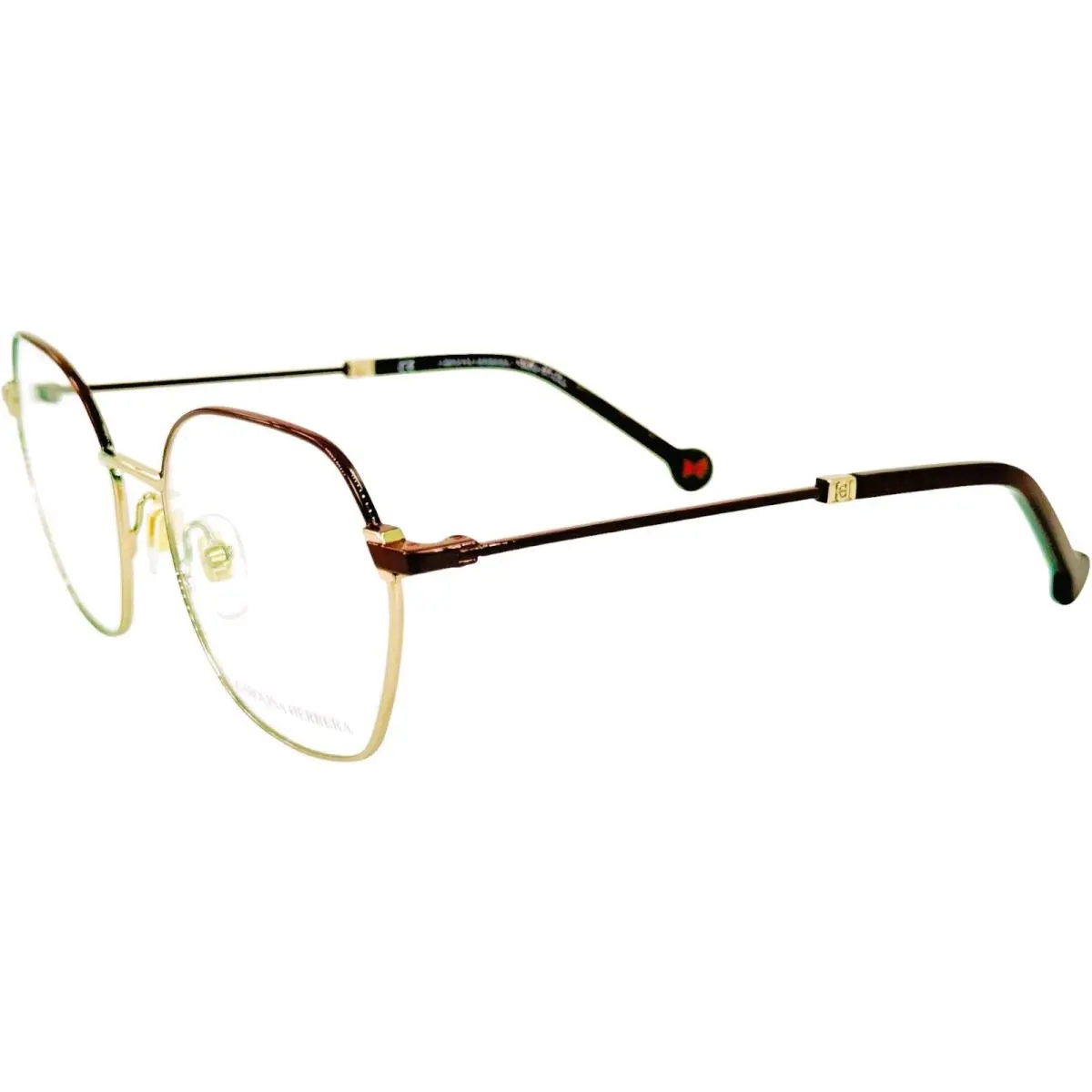 Carolina Herrera VHE183K Womens Metal Eyeglass Frame 0H60 Gold Burgundy 53-18