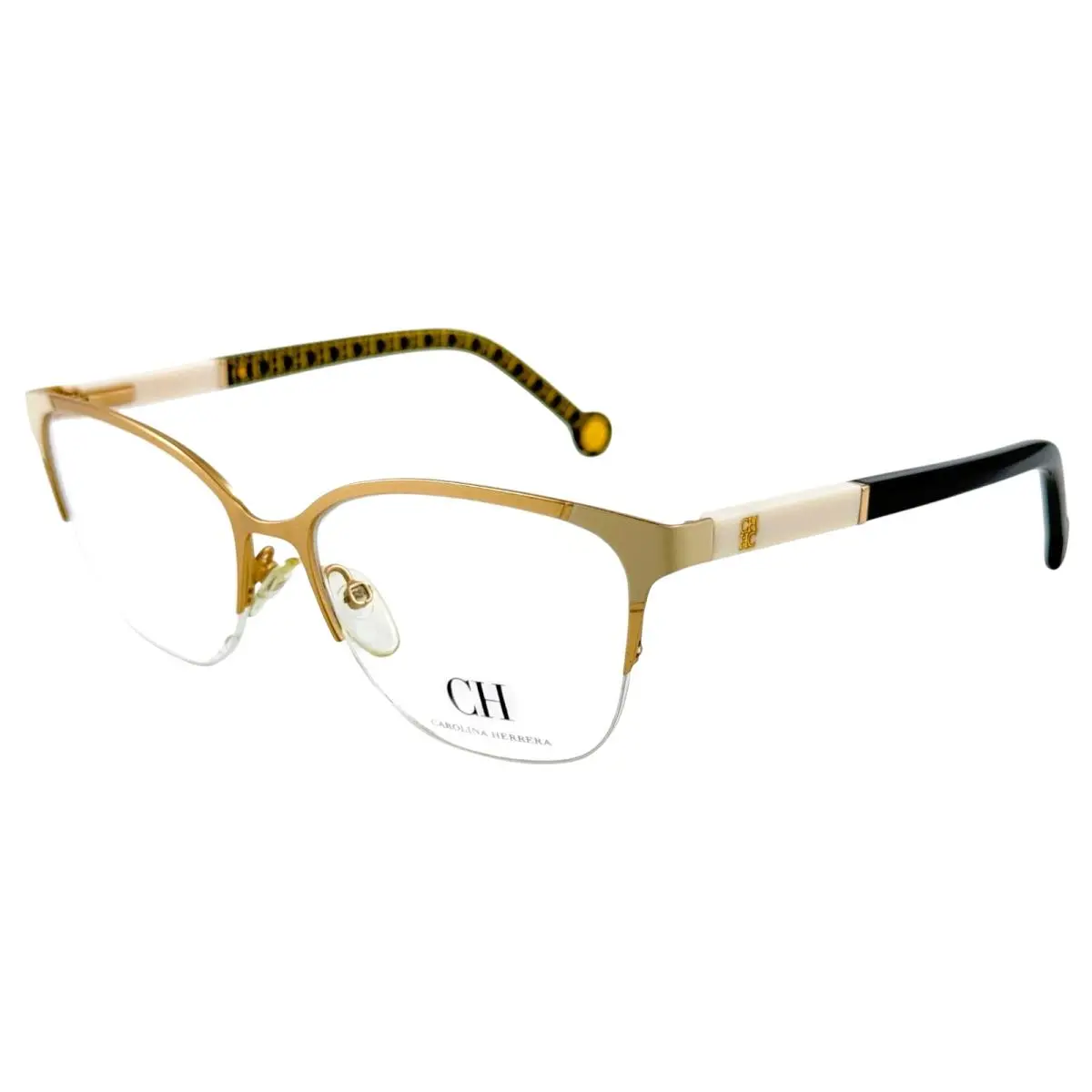 Carolina Herrera VHE091K Womens Metal Eyeglass Frame 0S36 Matte Gold 53-16