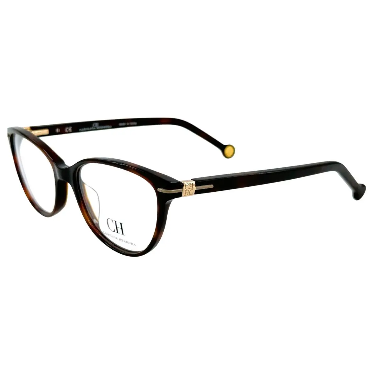 Carolina Herrera VHE660K Womens Plastic Eyeglass Frame 09XK Dark Havana 52-17