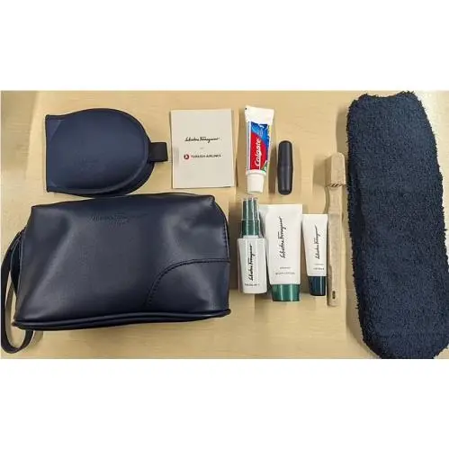 Ferragamo Turkish Airlines Convivio First Class Amenity Kit Wristlet Bag