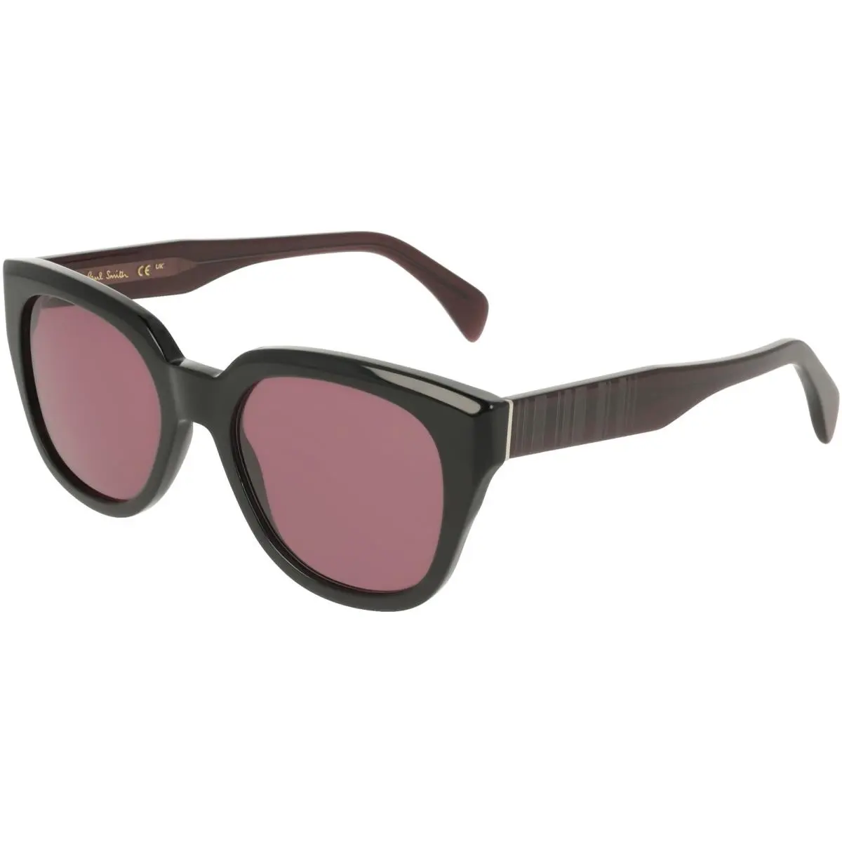 Newby Women`s Soft Square Sunglasses - PS25619S Made In Italy Black/Burgundy (001) by Paul Smith