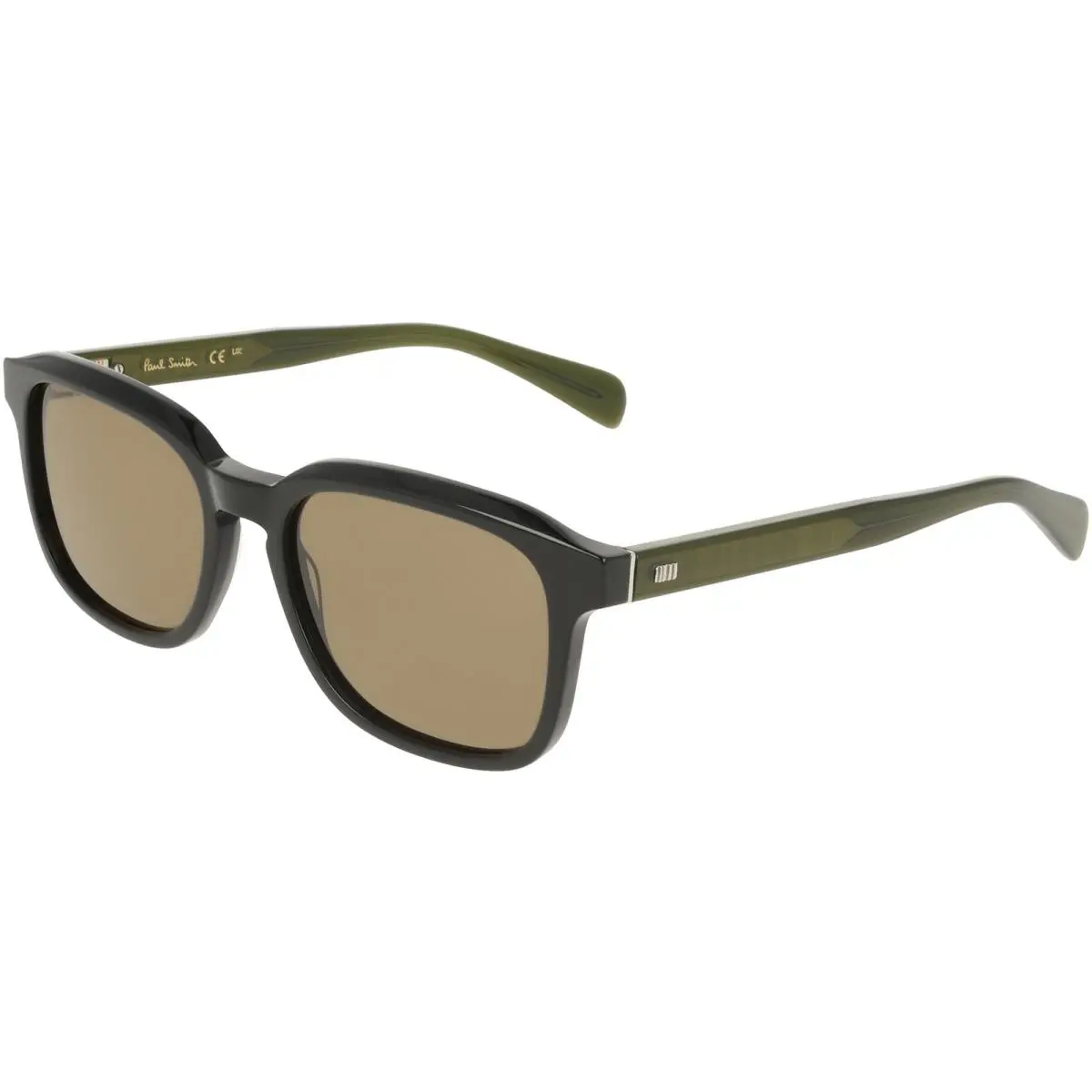 Parfett Men`s Soft Square Sunglasses w/ Rivet Detail - PS26600S Italy Black/Brown (001) by Paul Smith
