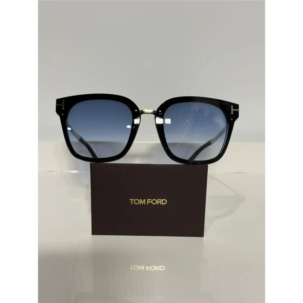 Tom Ford Philippa-02 TF1014 01B Black Acetate Woman’s Shy Blue Tint Sunglasses