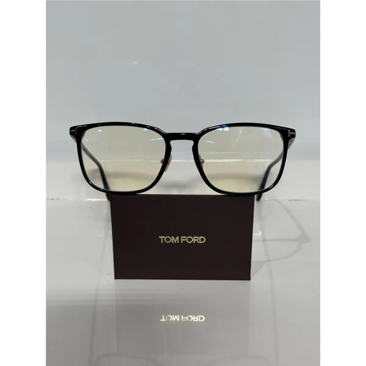 Tom Ford TF5699-B 001 Black Unisex Blue Block Acetate Eyeglasses 55mm