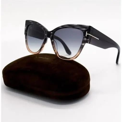 Tom Ford Anoushka Sunglasses TF371 20B Cat Eye Brown Women Eyewear FT0371