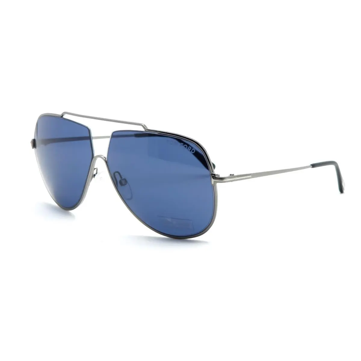 Tom Ford TF 0586 Chase-02 Sunglasses 12V Dark Ruthenium / Blue Lenses 61
