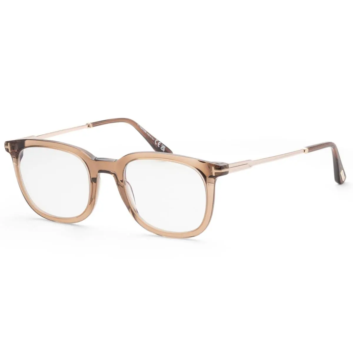 Tom Ford Men`s T-logo 50mm Shiny Light Brown Eyeglasses FT5904-B-45-50