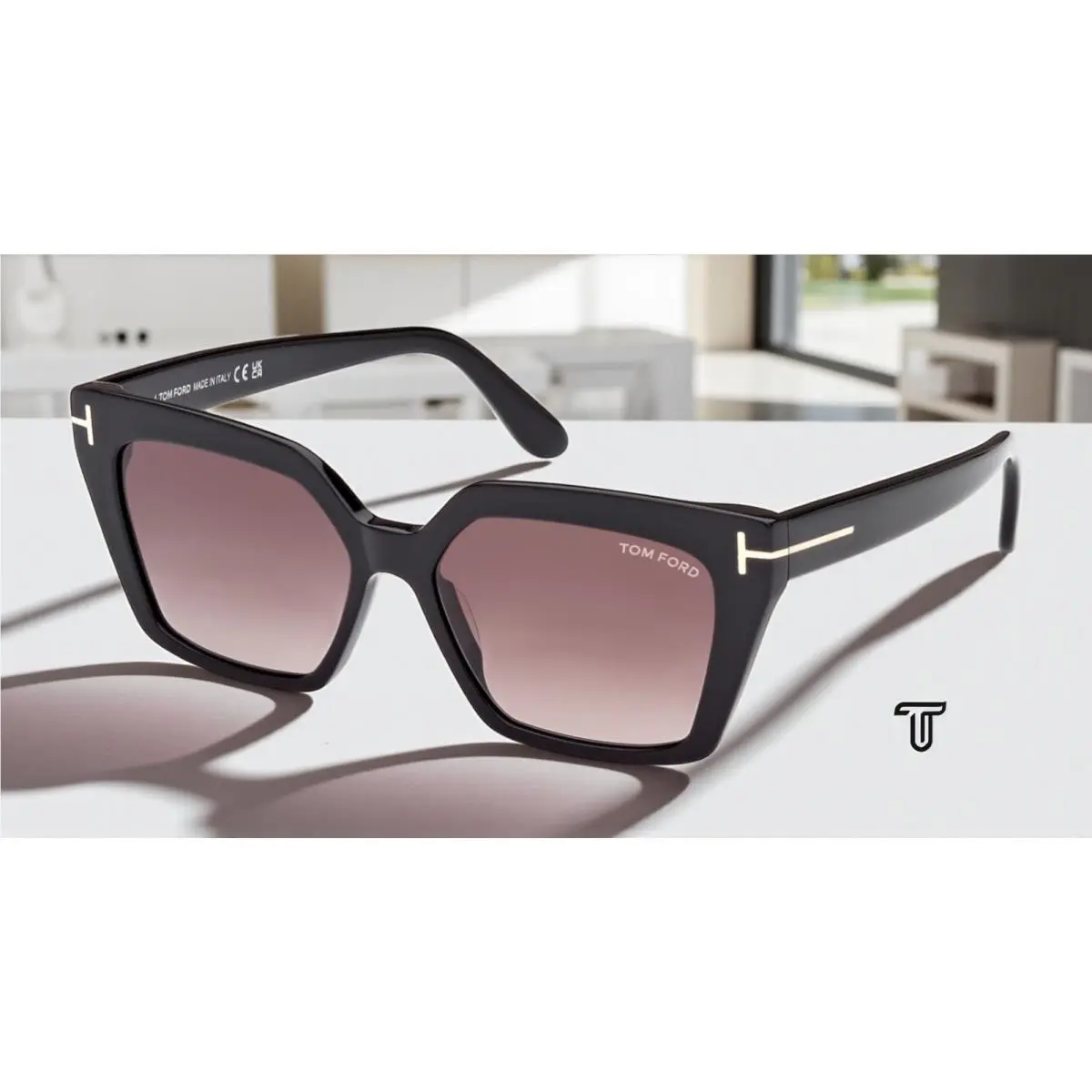 Tom Ford Winona FT1030 01Z Black Gradient Mirror Violet 53 mm Women`s Sunglasses