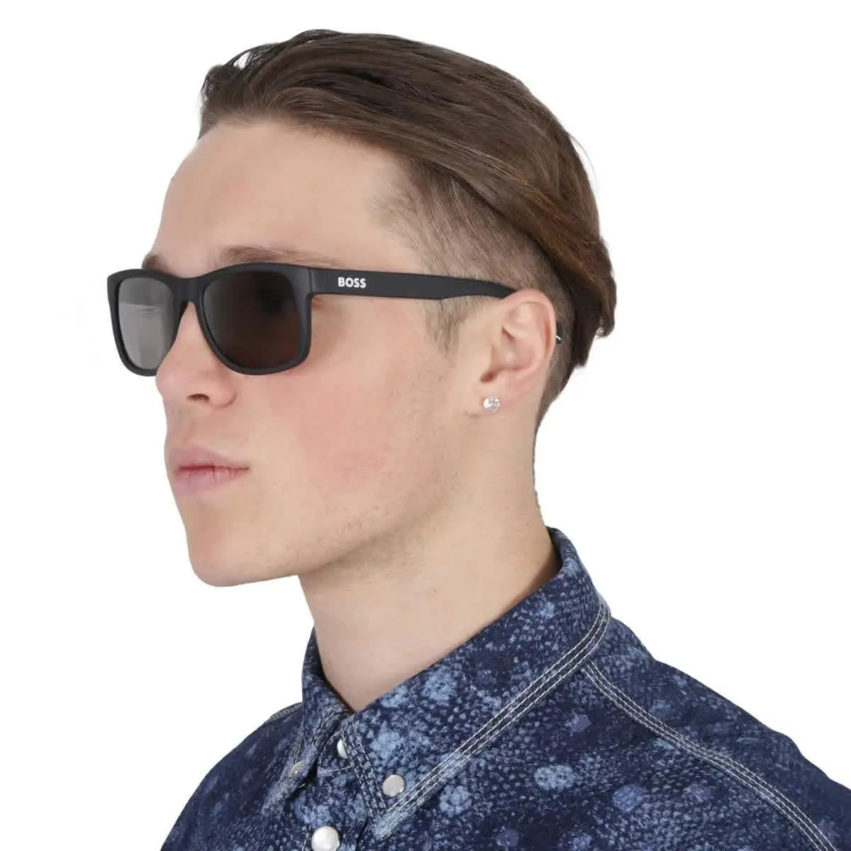 Hugo Boss Silver Square Men`s Sunglasses Boss 1568/S 0003/T4 55 Boss 1568/S