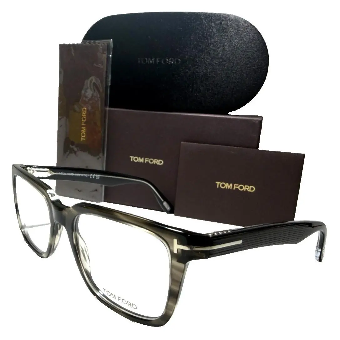 Tom Ford Eyeglasses TF5304-B 093 Rectangle Crystal Striped Grey 54-19
