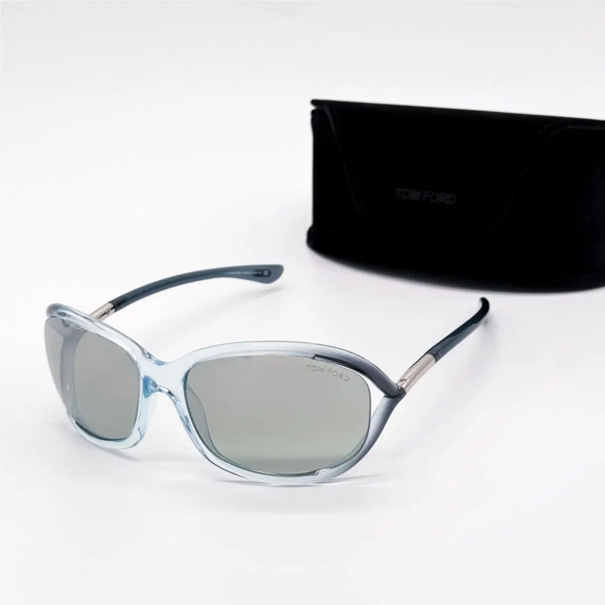Tom Ford Jennifer TF0008 93Q Blue Gray Oversized Women Sunglasses FT0008/S
