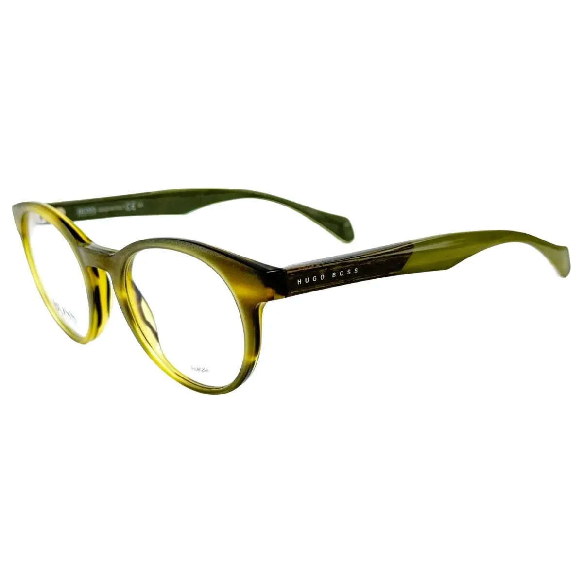 Hugo Boss Boss0913 Mens Plastic Eyeglass Frame 1K5 Horn Crystal Green 45-21