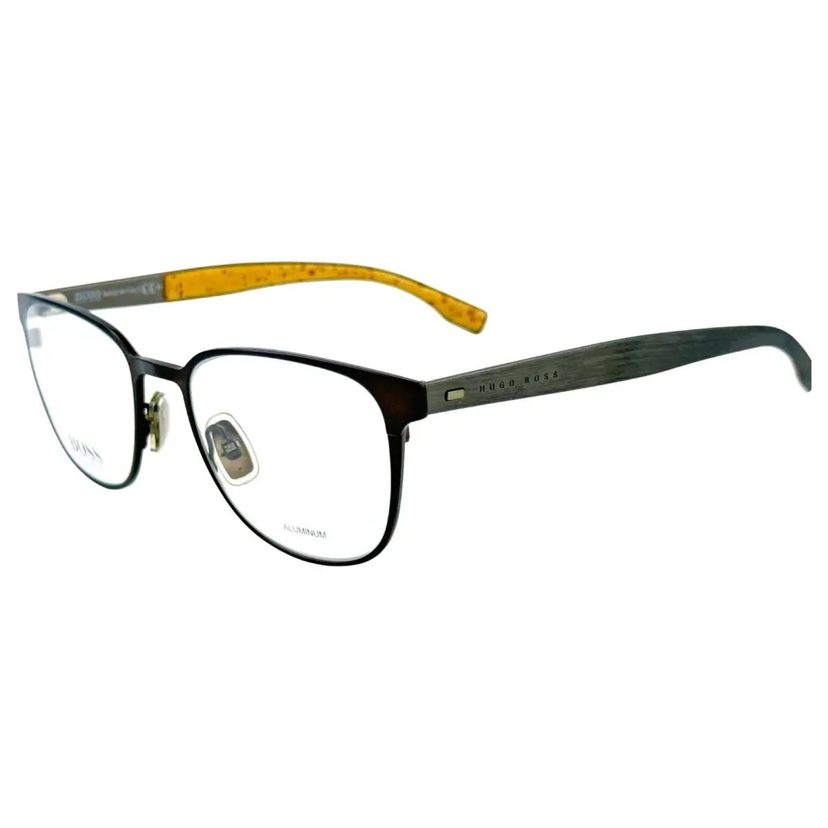 Hugo Boss 0885 Mens Metal Eyeglass Frame 0S3 Matte Brown 52-19 Italy w Case