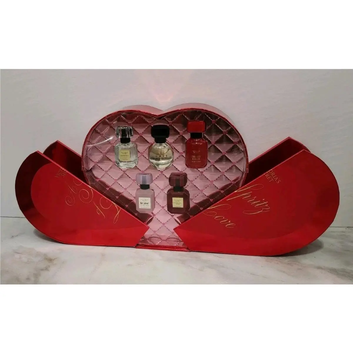 5 Pcs Gift Set Victoria Secret Valentines Perfume Limited Ed Tease Sugar Fleur