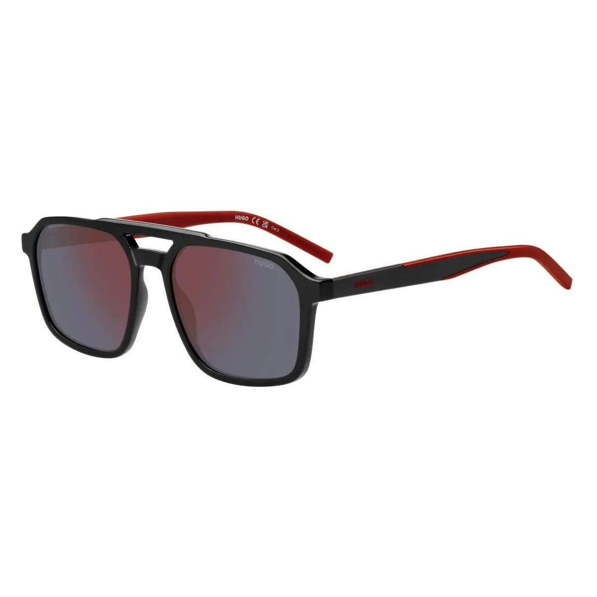 Hugo HG1335/s 807 Men`s Sunglasses Black/red Mirror