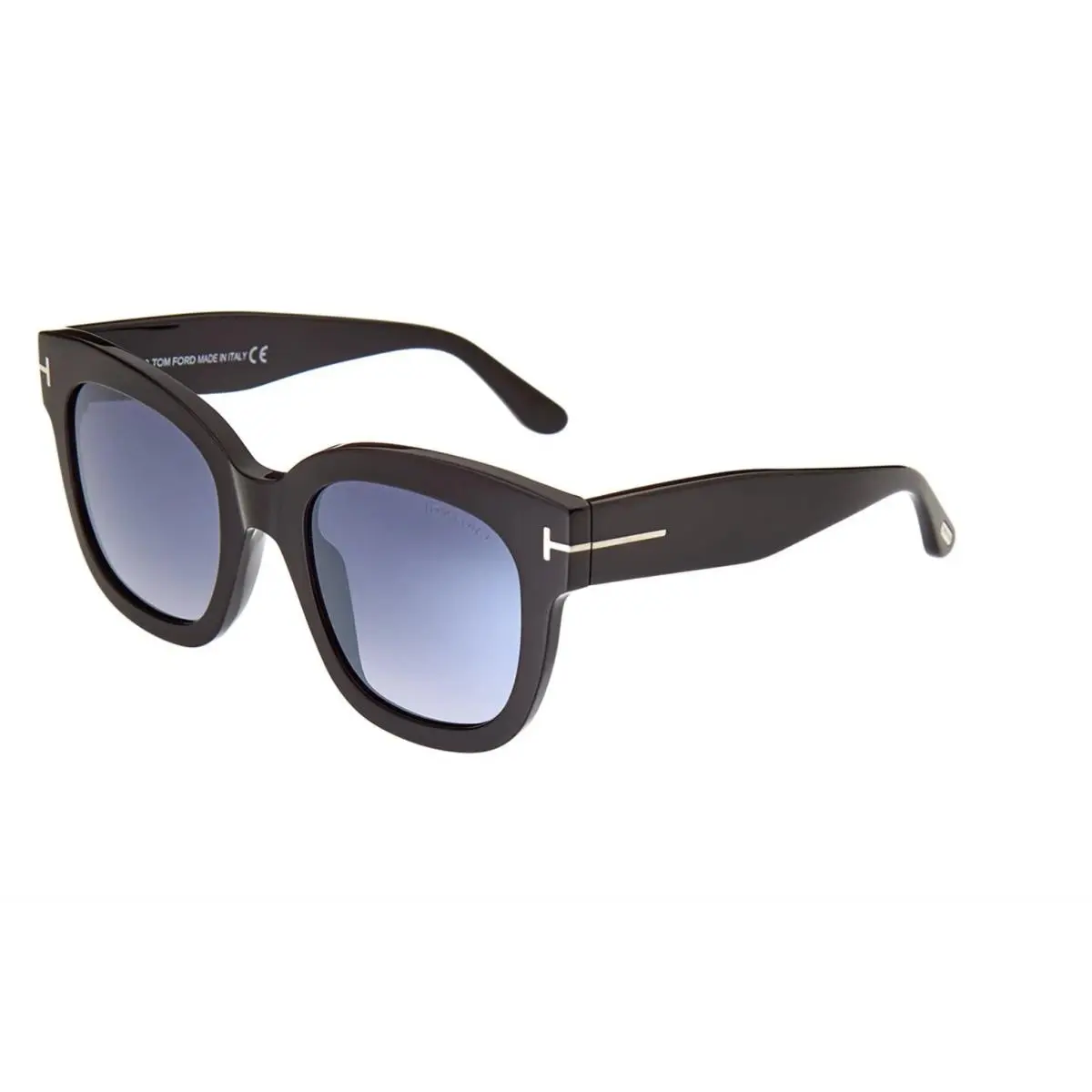 Tom Ford Ladies Beatrix Black Smoke Mirror Cateye Sunglasses Case Card 52 22 140