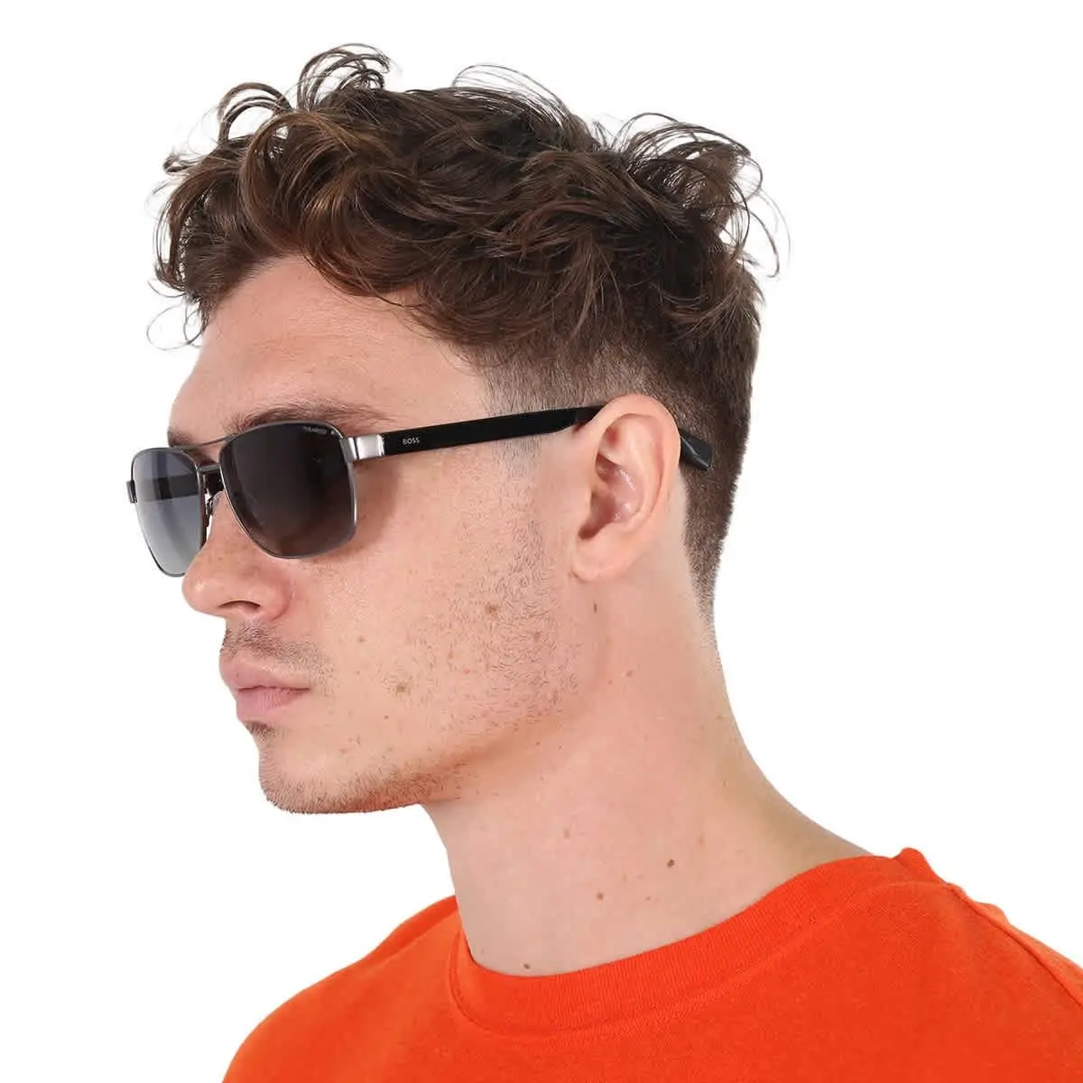 Hugo Boss Grey Rectangular Men`s Sunglasses Boss 1559/O/S 0R80/WJ 60