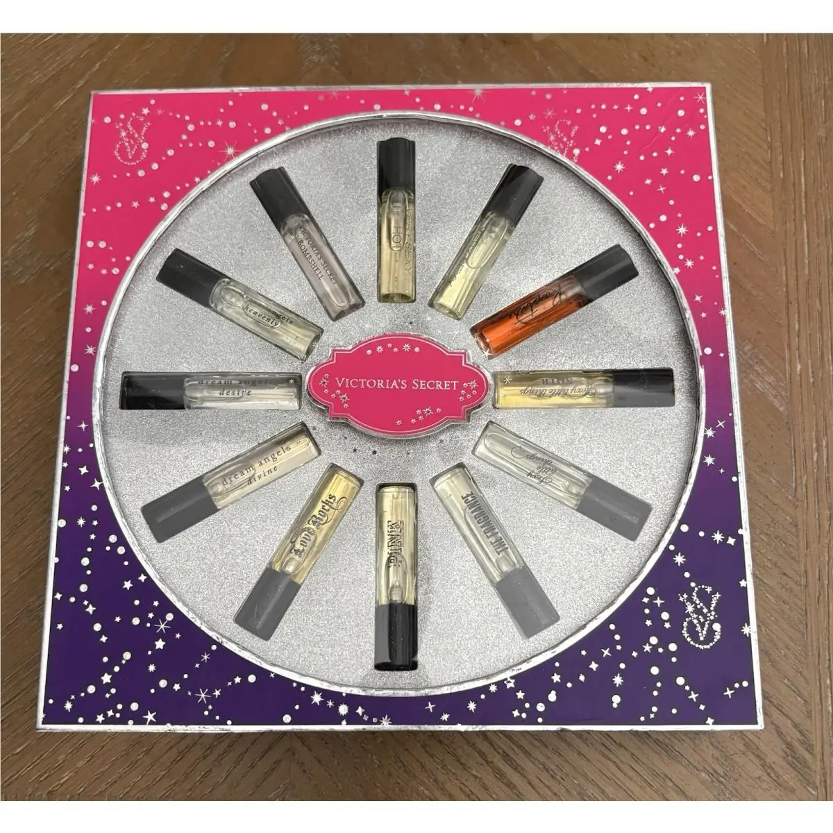 Victoria’s Secret 12 Mini Eau DE Parfum .09 Fl. Oz. Ea. Colorful Gift Set Box