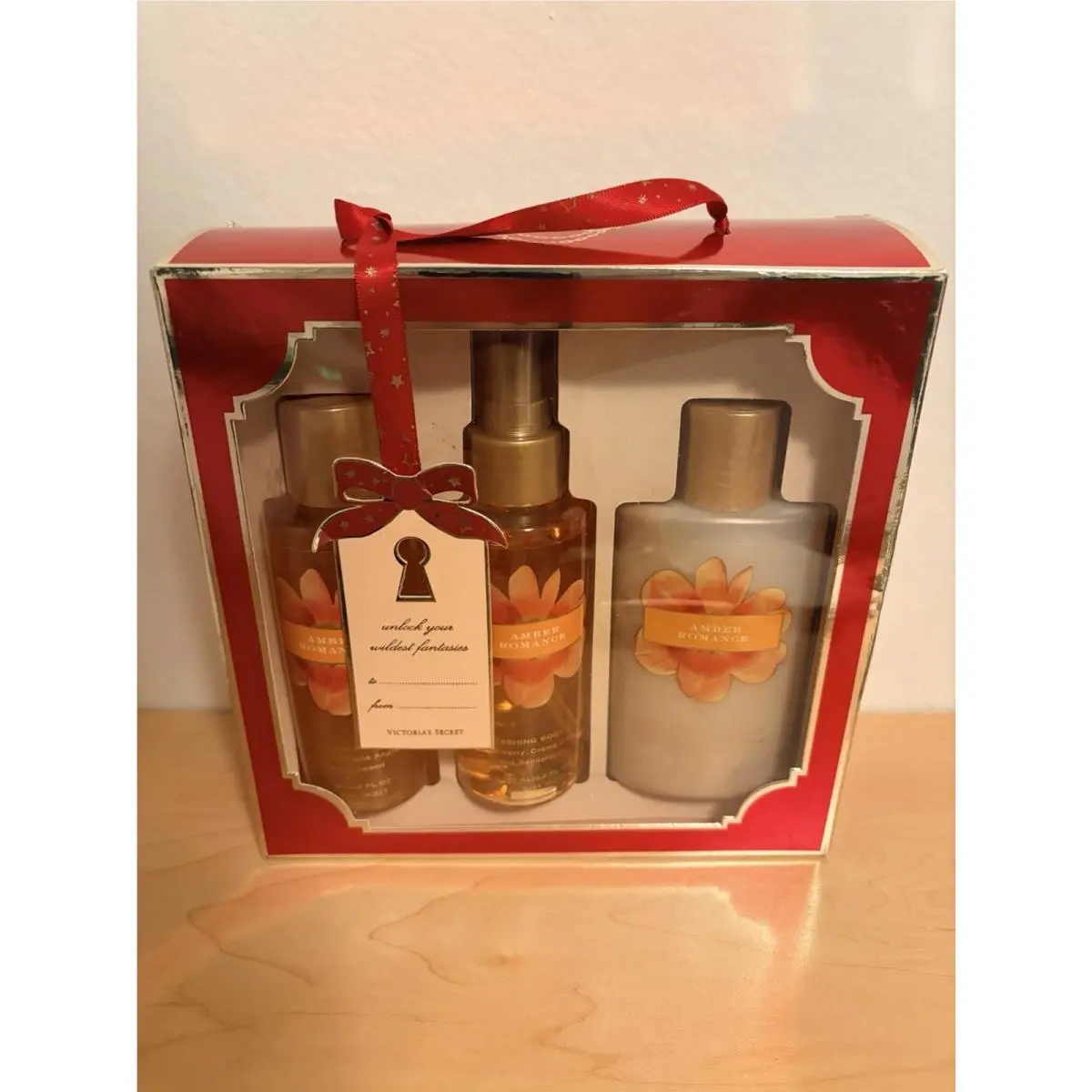 Victoria`s Secret Amber Romance Set Lotion Body Mist Body Wash