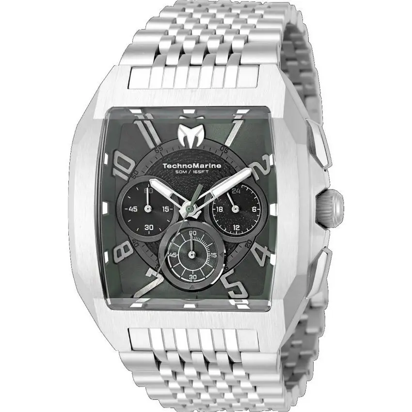 Technomarine Aqua Quadrant Men`s Green Dial Silver Chronograph Watch TM-226023