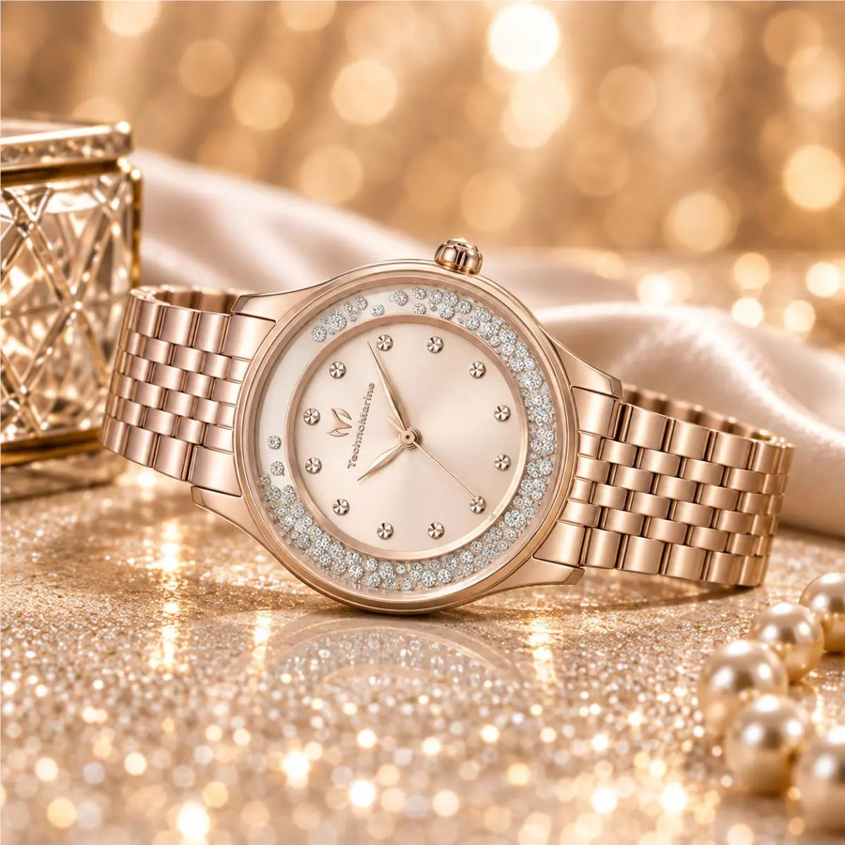 Technomarine Brillantezza Del Mare Women`s 34mm Rose Gold Watch TM-9026012 by TechnoMarine