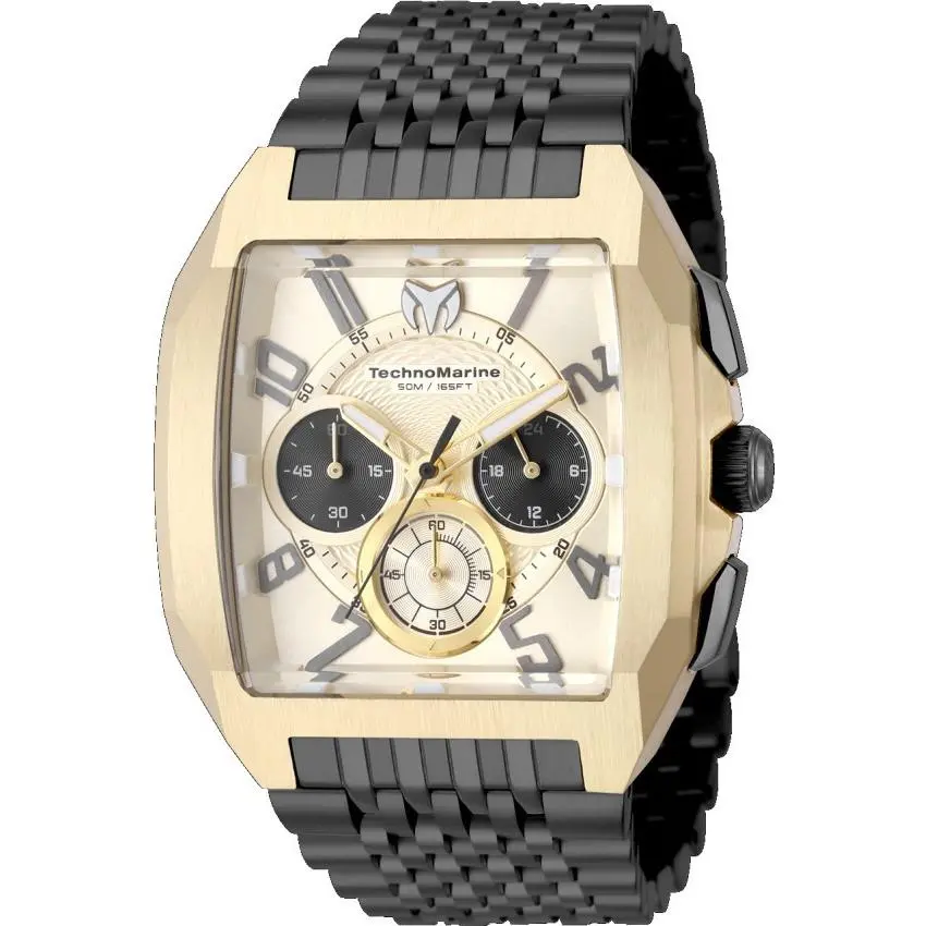 Technomarine Aqua Quadrant Men`s Gold Black Chronograph Watch TM-226019