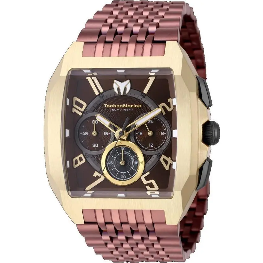 Technomarine Aqua Quadrant Men`s Brown Gold Chronograph Watch TM-226021