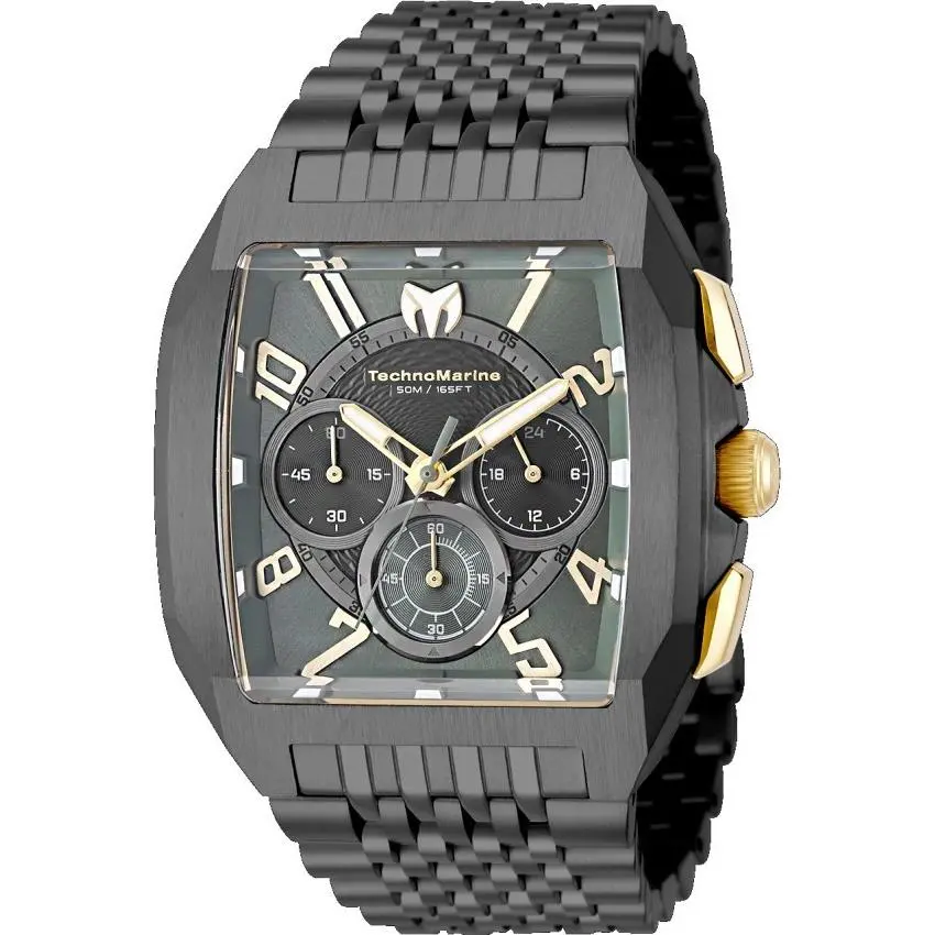 Technomarine Aqua Quadrant Men`s Black Green Dial Chronograph Watch TM-226014