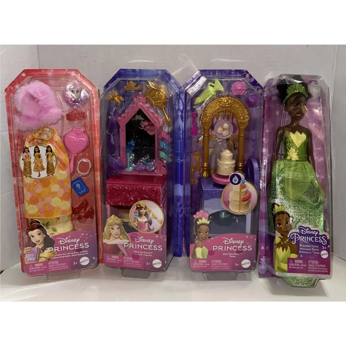 Disney Princess Start The Story Aurora Tiana + Tiana Doll + Belle Fashion