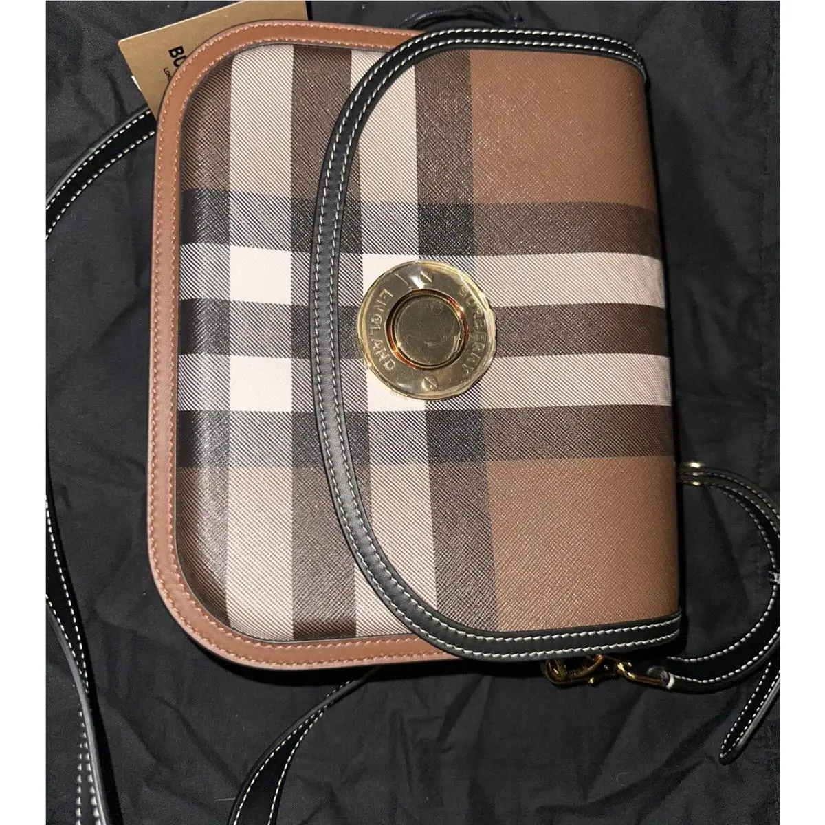 Burberry Dark Birch Brown Small Elizabeth Bag