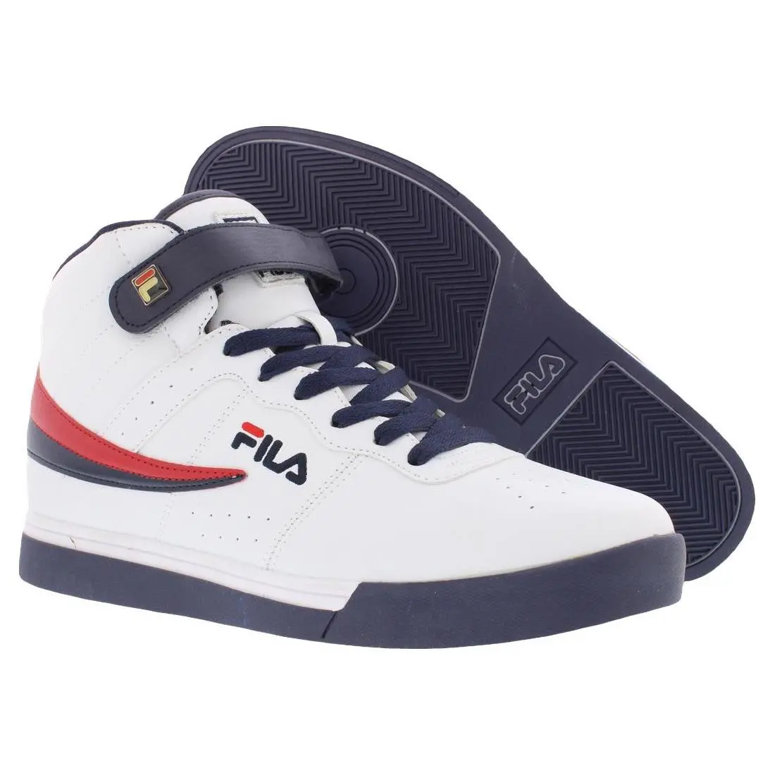 Fila Vulc 13 Mid Plus Leather Mens Shoes Size 9.5 Color: White/fila Navy/fila