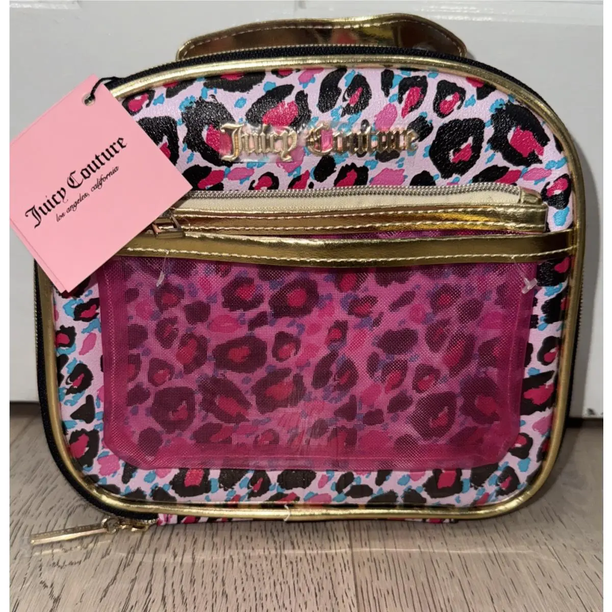 Juicy Couture Blue Makeup Bag Travel Cosmetic Train Case Limited Edition