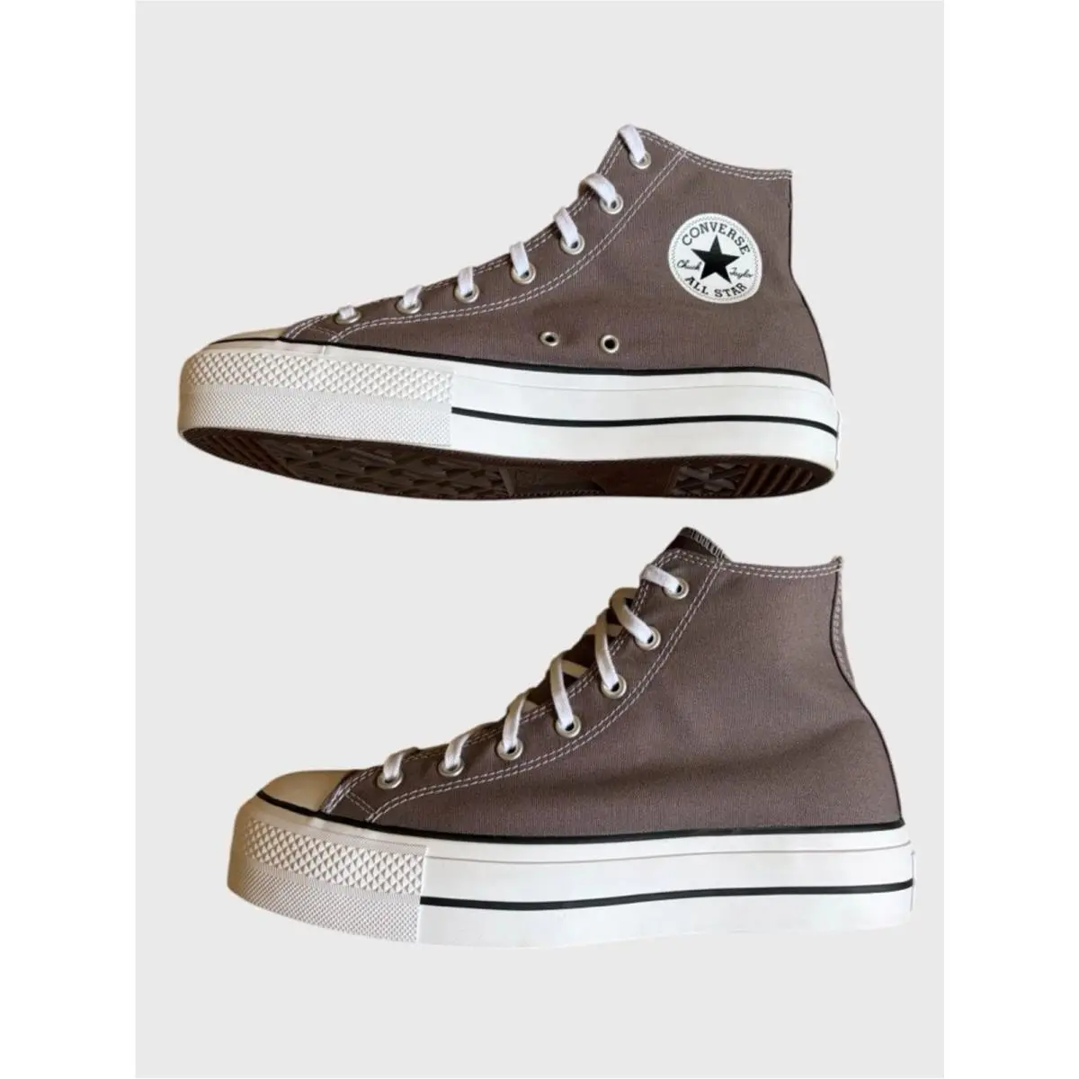 Converse shoes - Converse Chuck Taylor All Star High-Top Platform - A12309F - Pure Pumice White Black 8