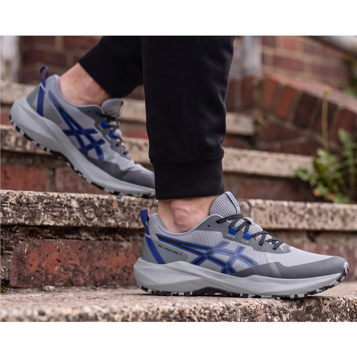 Asics Men`s Athletic Sneakers Running Shoes Casual Gray Blue All Sizes