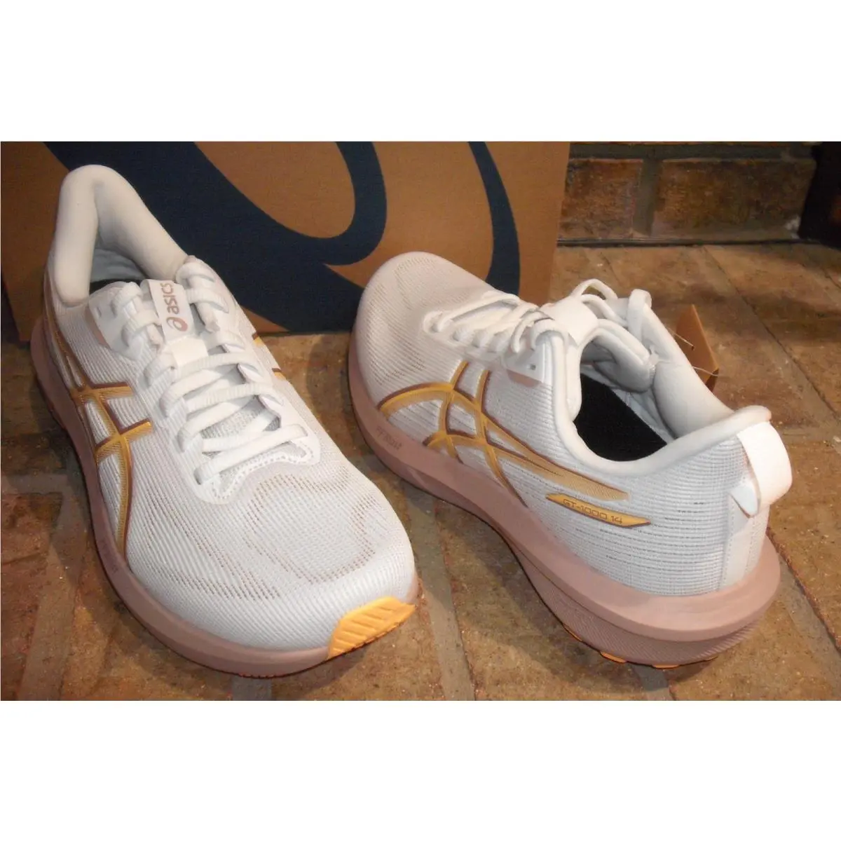 Asics shoes - Asics GT-1000 14 Running Shoe - 1012B859 100 - White - Rubble Red 6