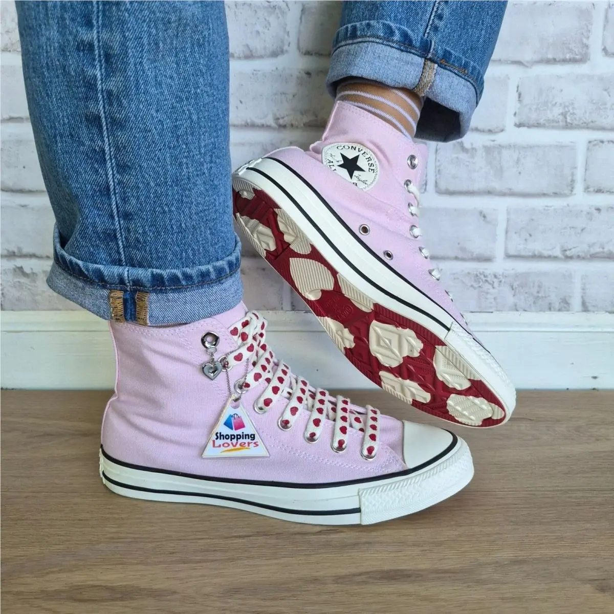 ⭐converse Chuck Taylor Valentine`s Day Sz 8.5 Women`s Shoes Sneaker Pink A20658C