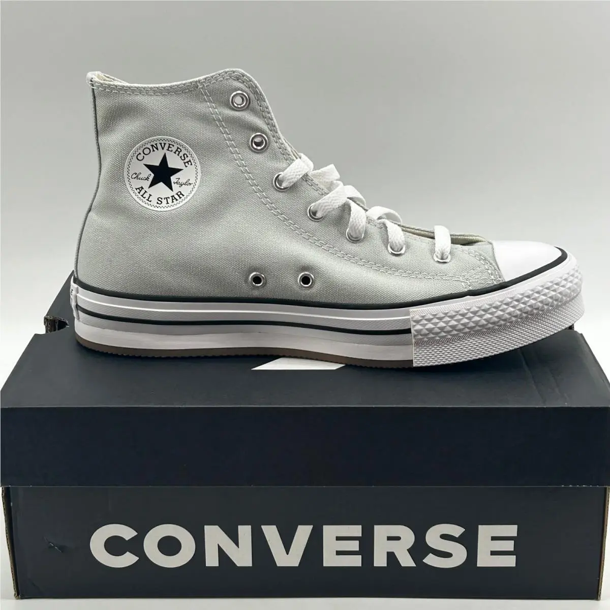 Converse Ctas Eva Lift Hi Kids 7 Rainwashed Grey A13122F Platform