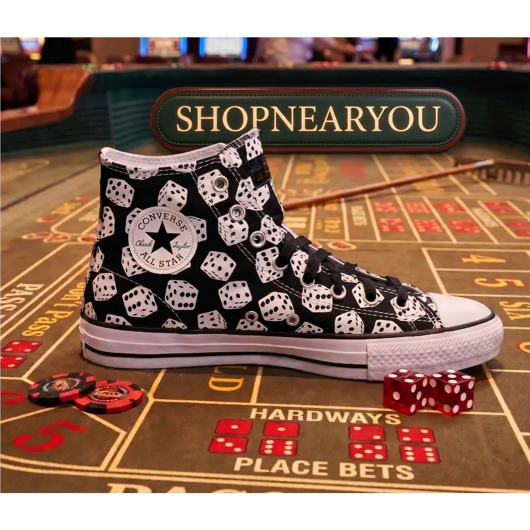 Converse Chuck Taylor All Star Pro High Dice Print Skate Shoes A03221C Men`s 8.5