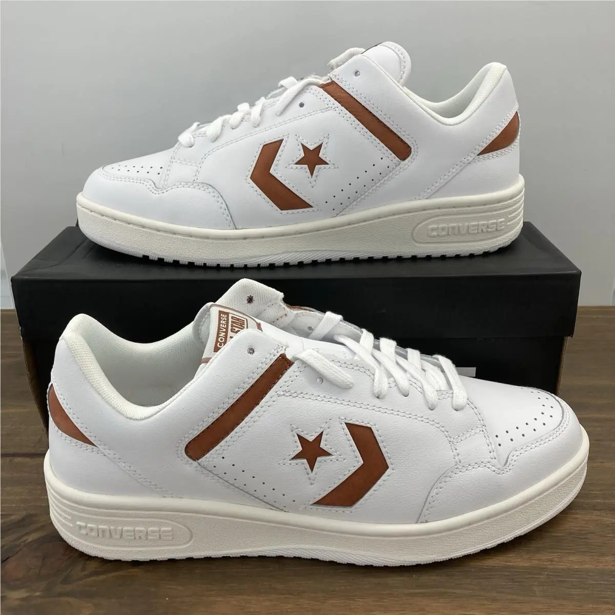 Converse All Star Weapon OX A11573C Leather Upper White/in a Nutshell Men 12