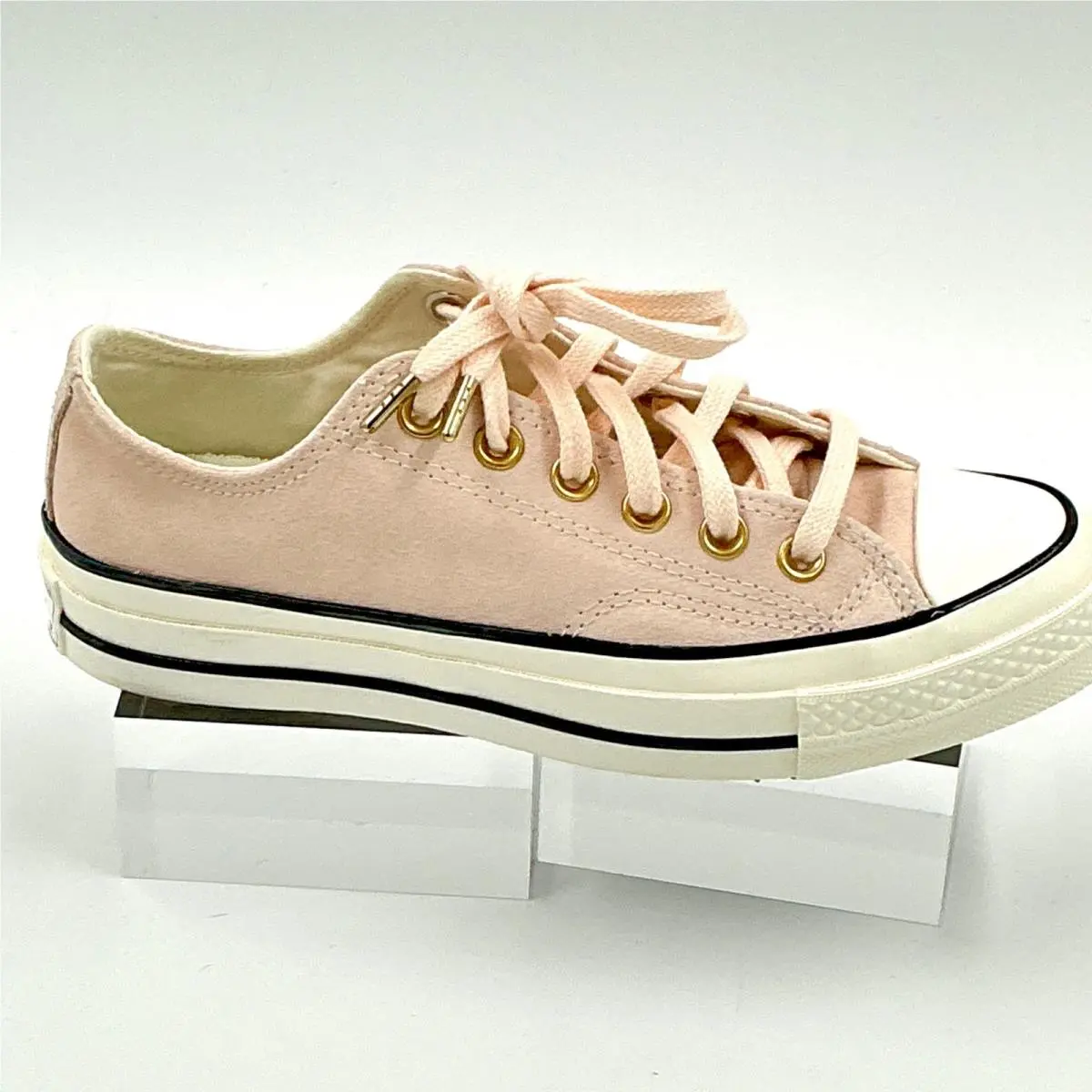 Converse Size 6.5 Sneaker Pink Suede Gold Eyelets Chuck 70 Ox Womens