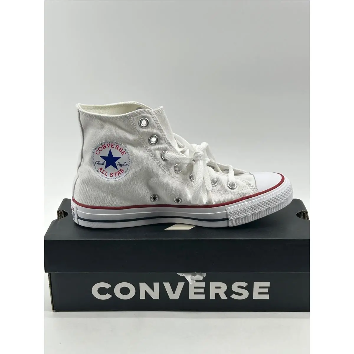 Converse Chuck Taylor All Star Hi Women 7.5 White Canvas Sneakers W7650 Classic