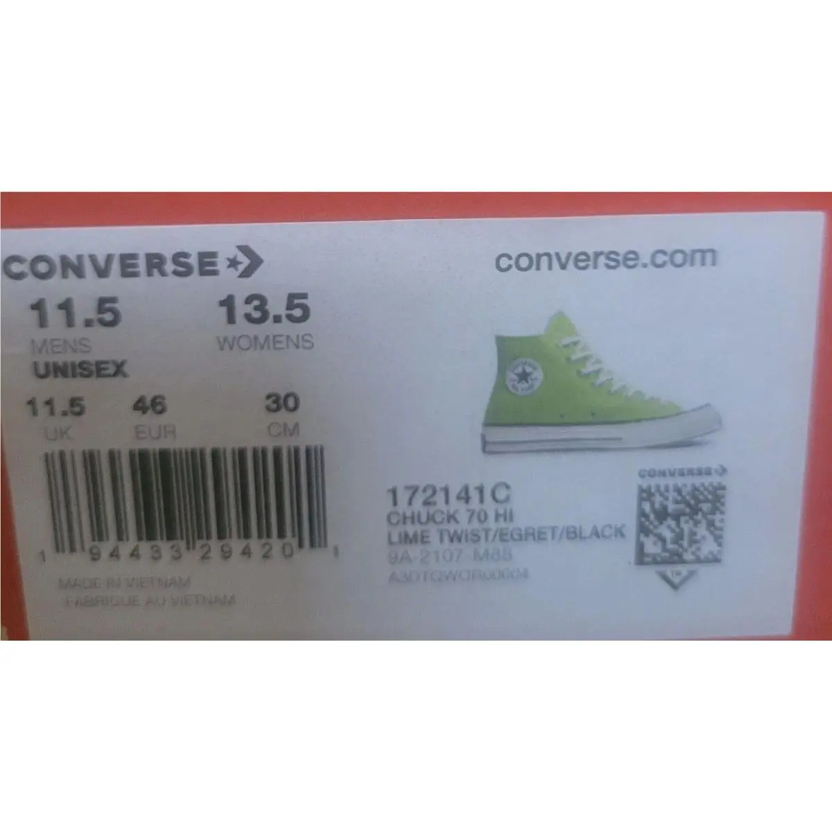 Converse shoes - Converse Chuck 70 Recycled - Chuck Recycled - Lime Twist/Egret/Black 7