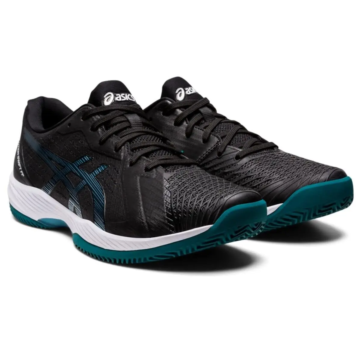 Asics Solution Swift Flytefoam Clay Men`s Tennis Shoe Black/misty Pine Size 8 US