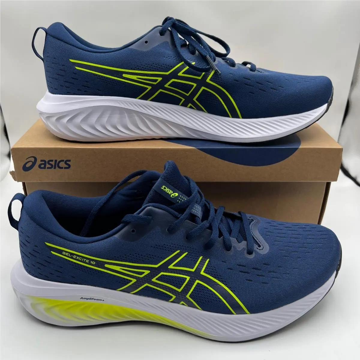 Asics Gel-excite 10 Sneakers Mens 13 Blue Expanse Safety Yellow Running Shoes