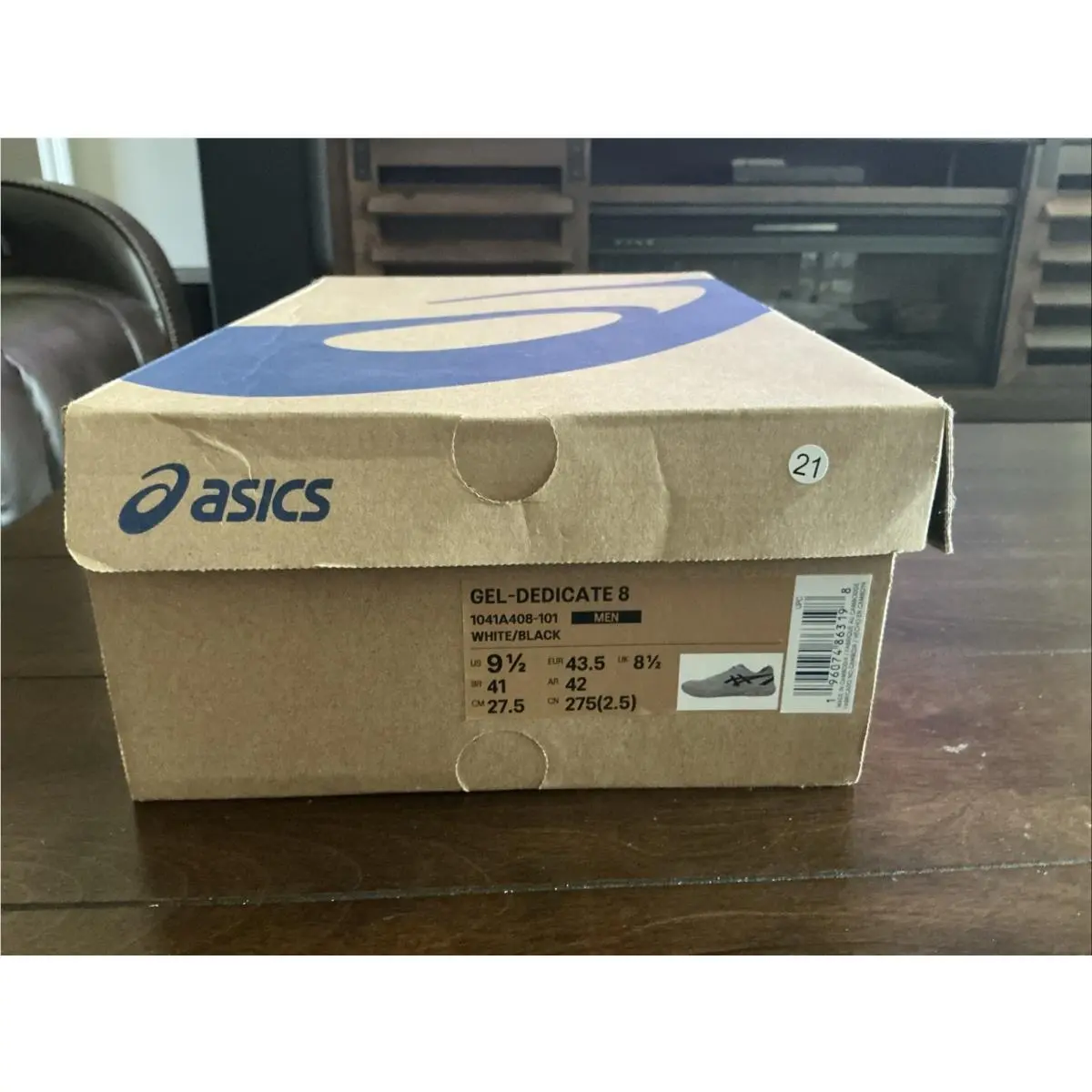 Size 9.5 - Asics Gel Dedicate 8 Wide White Midnight