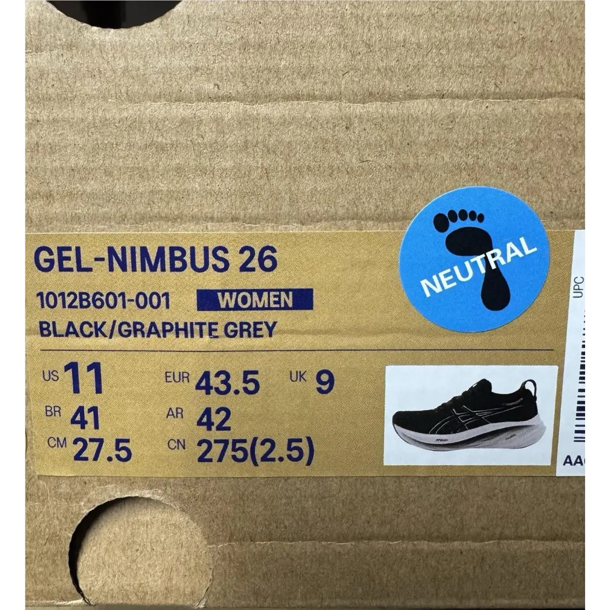 Asics shoes - Asics Gel Nimbus 26 - Gel Nimbus - 1012B601 - Black 7