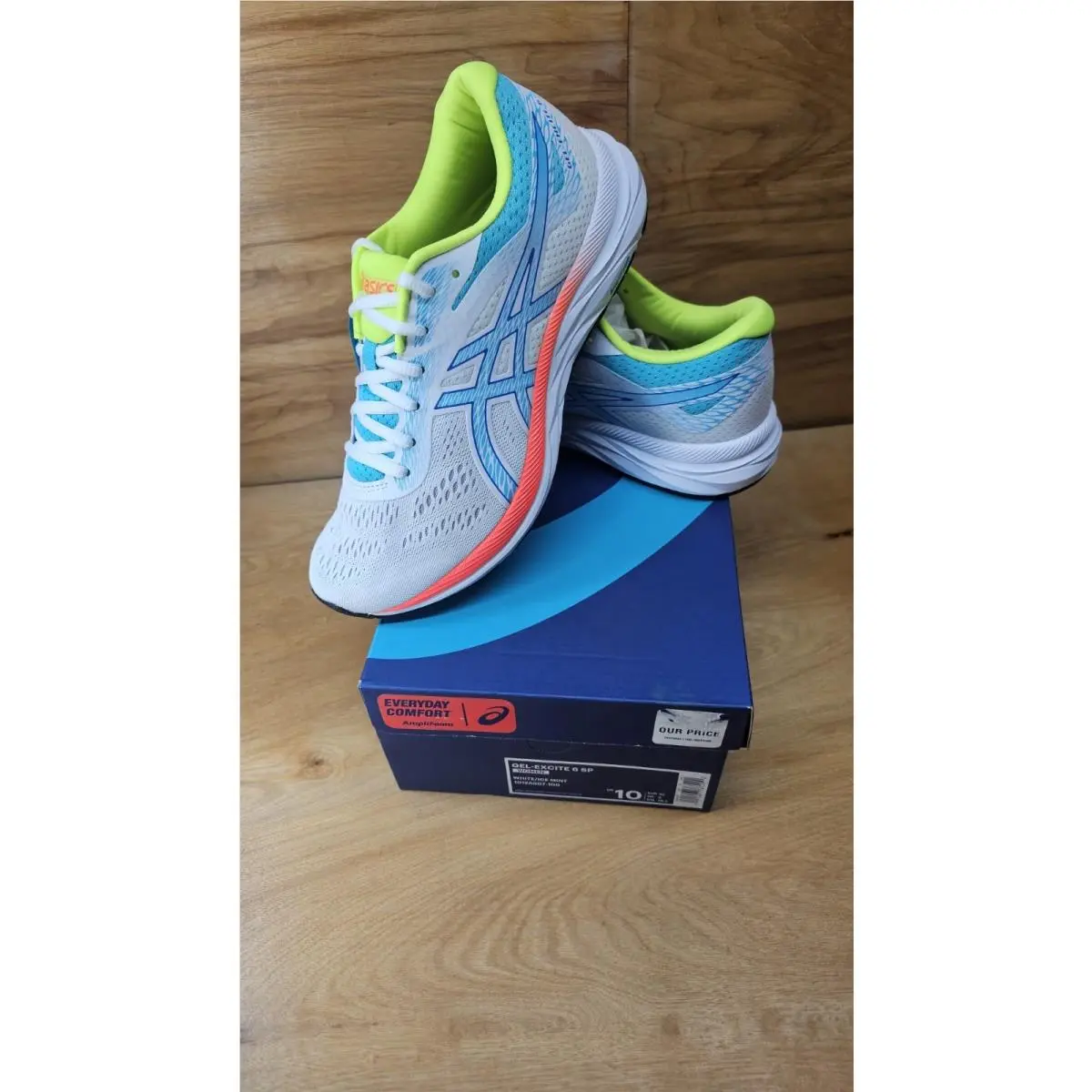 Asics Womens White/ice Mint Gel-excite 6 SP Running Shoes Size US 10 EU 42