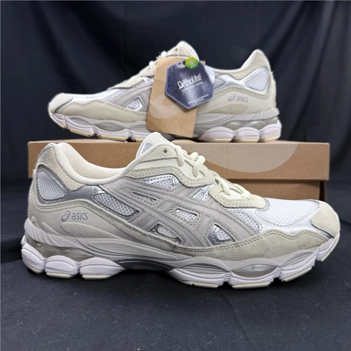 Size 9.5 Asics Gel-nyc ‘cream Oyster Grey’ 1201A789-103 Men’s Sneakers